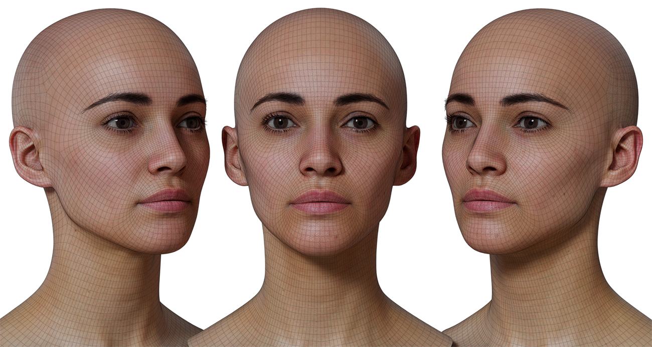 Download 3d head model with realistic skin